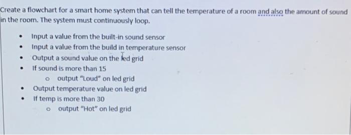  Create a flowchart for a smart home system that can tell
