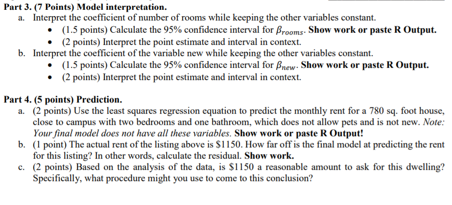 {5 points) Model Evaluation. :1. The model that uses all of the