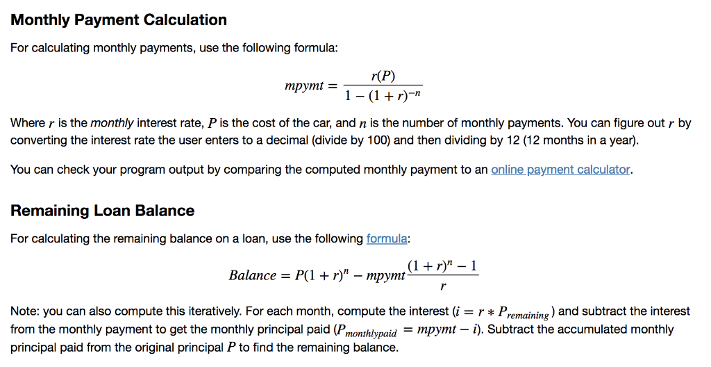Please use #PYTHON to create a code for the following.. Monthly Payment