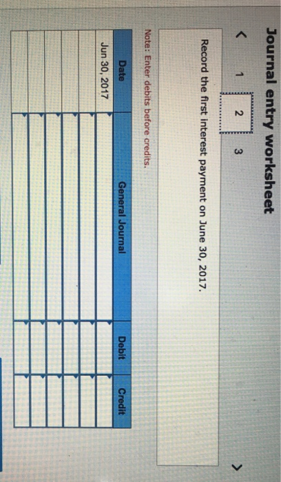 value of $105,000 and semiannual interest payments (0) 12/31/2016 (1) 6/30/2017 (2)