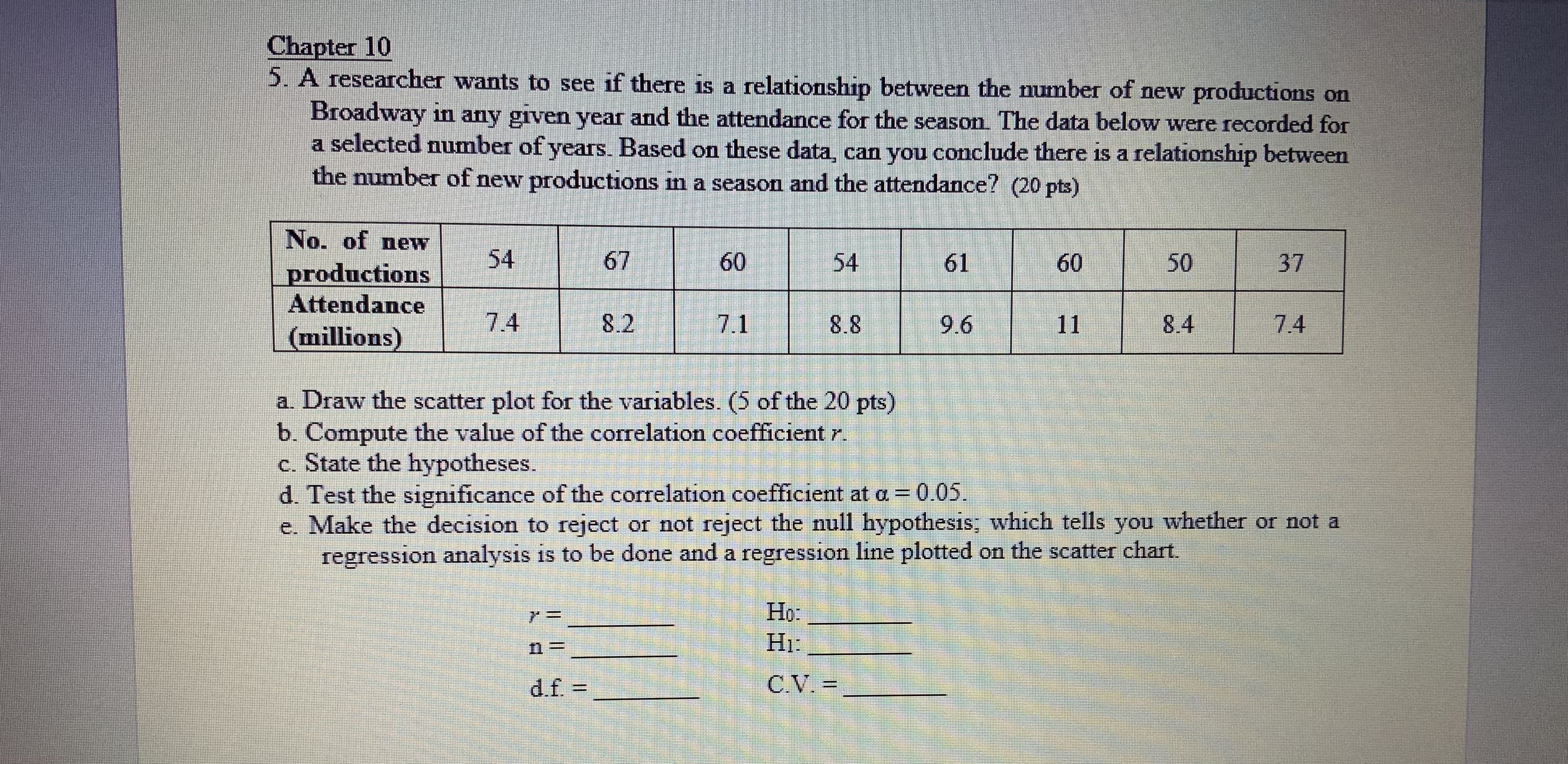 Please show work or steps used on calculator Chapter 10 5. A