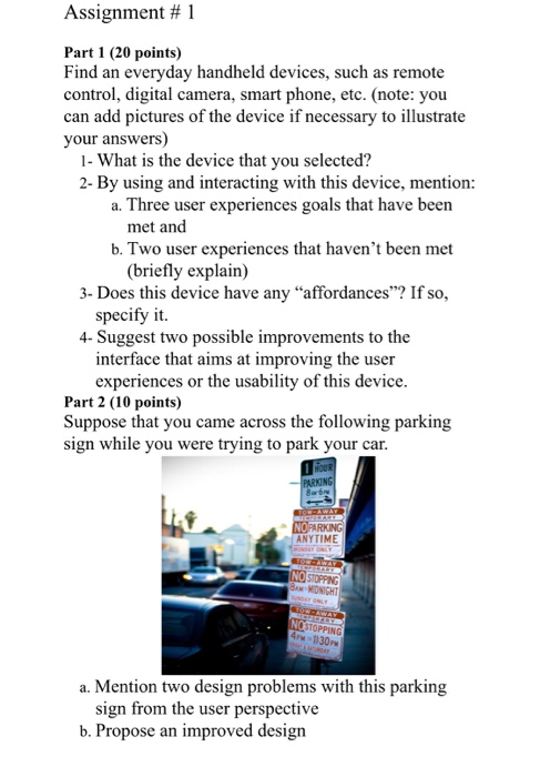  Assignment # 1 Part 1 (20 points) Find an everyday handheld