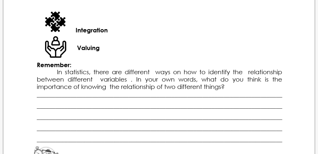 answer on the space provided. 1. Construct the scatter plot for the