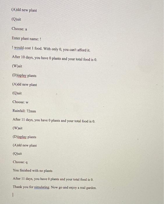 say think about constants?) then a random plant from your list will