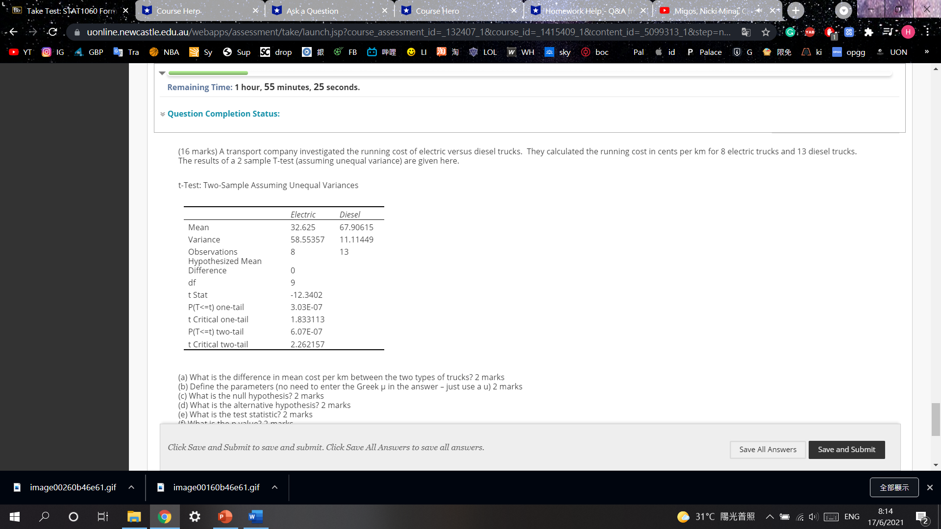  Bb Take Test: STAT1060 Form *Course Hero. Ask a Question *Course