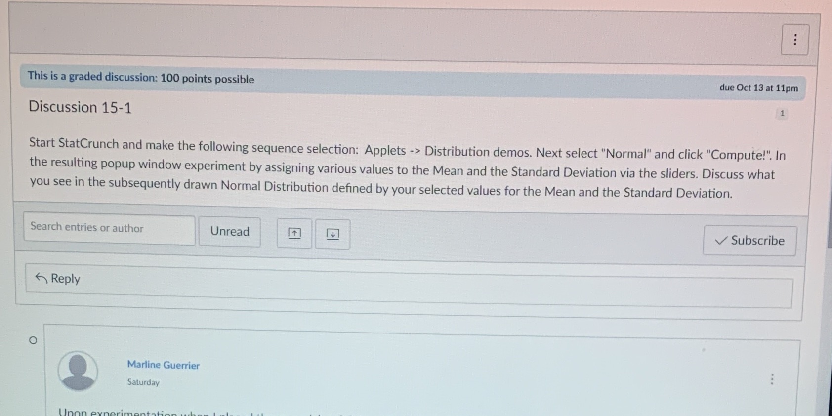 . . . This is a graded discussion: 100 points possible
