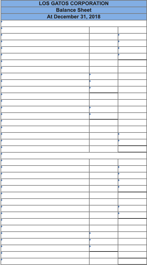 sheet for the Los Gatos Corporation was prepared by a recently hired