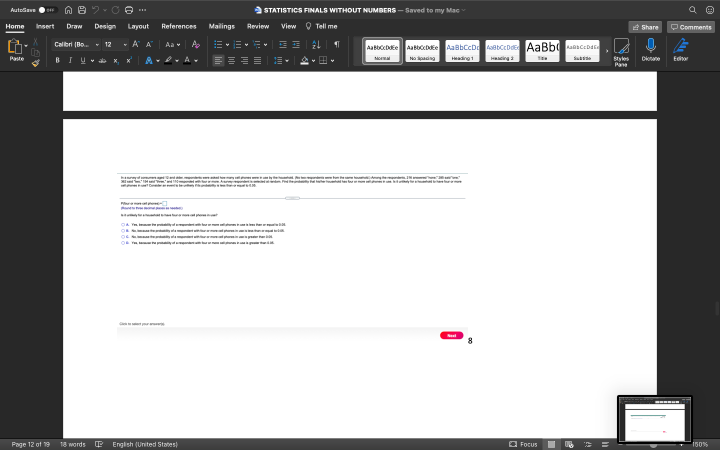 AutoSave . OFF AA ?CG ... 3 STATISTICS FINALS WITHOUT NUMBERS