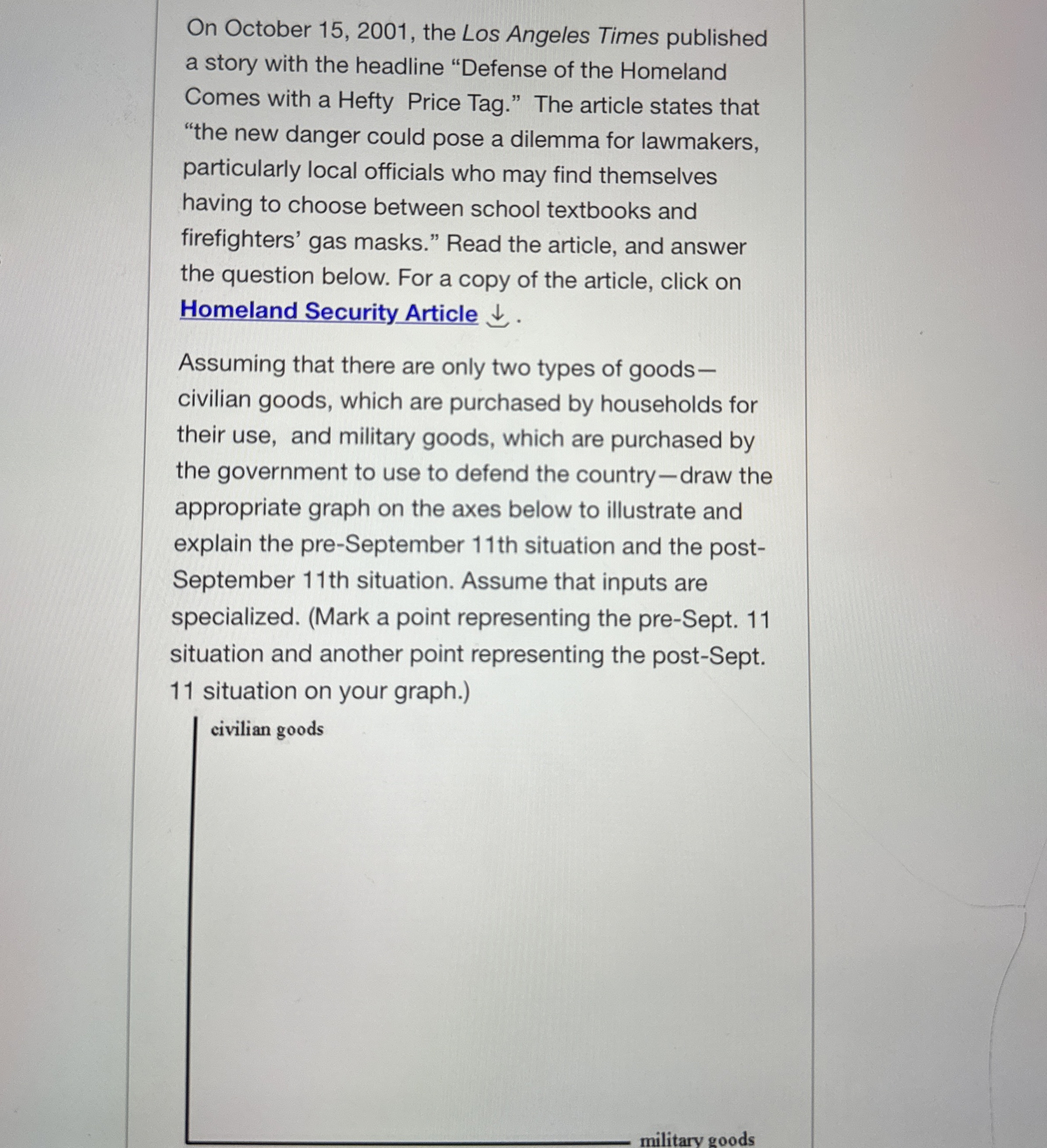  On October 15,2001, the Los Angeles Times published a story with