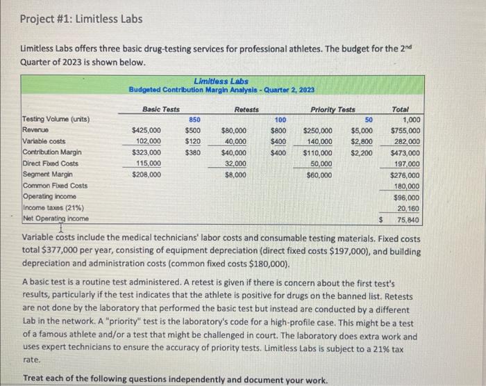  please solve H & I questions. need with calculations. Project \#1: