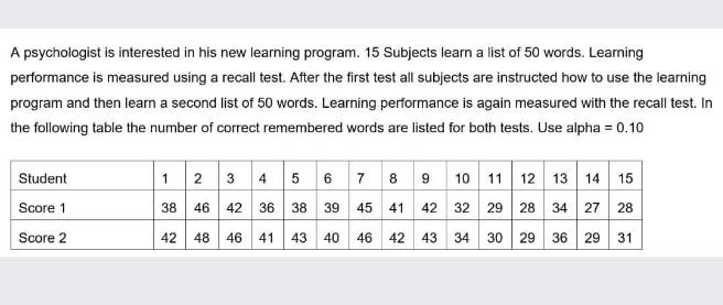 pls answer with solution A psychologist is interested in his new learning