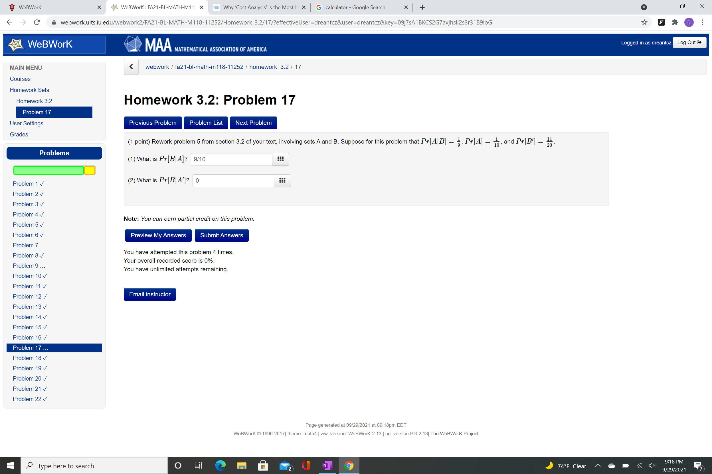 C webwork.uits.iu.edu/webwork2/FA21-BL-MATH-M118-11252/Homework_3.2/7/?key=09j7sA1BKCS2G7avjhsli2s3r31B9loG&effectiveUser=dreantcz&user=dreantcz F * D WeBWork MAA MATHEMATICAL ASSOCIATION OF AMERICA Logged