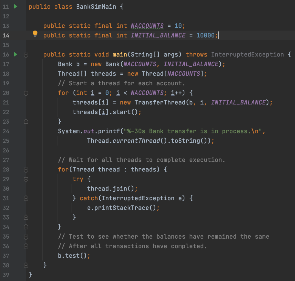 12 13 14 15 16 17 public Account(int id, int initialBalance, Bank