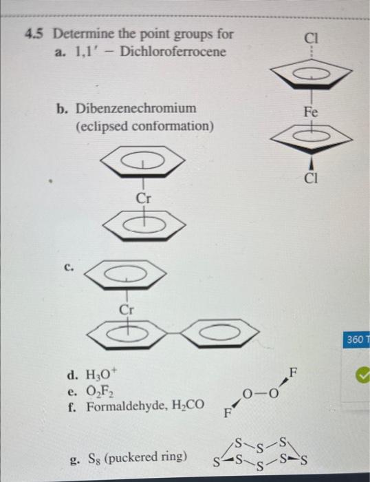  b. Dibenzenechromium (eclipsed conformation)