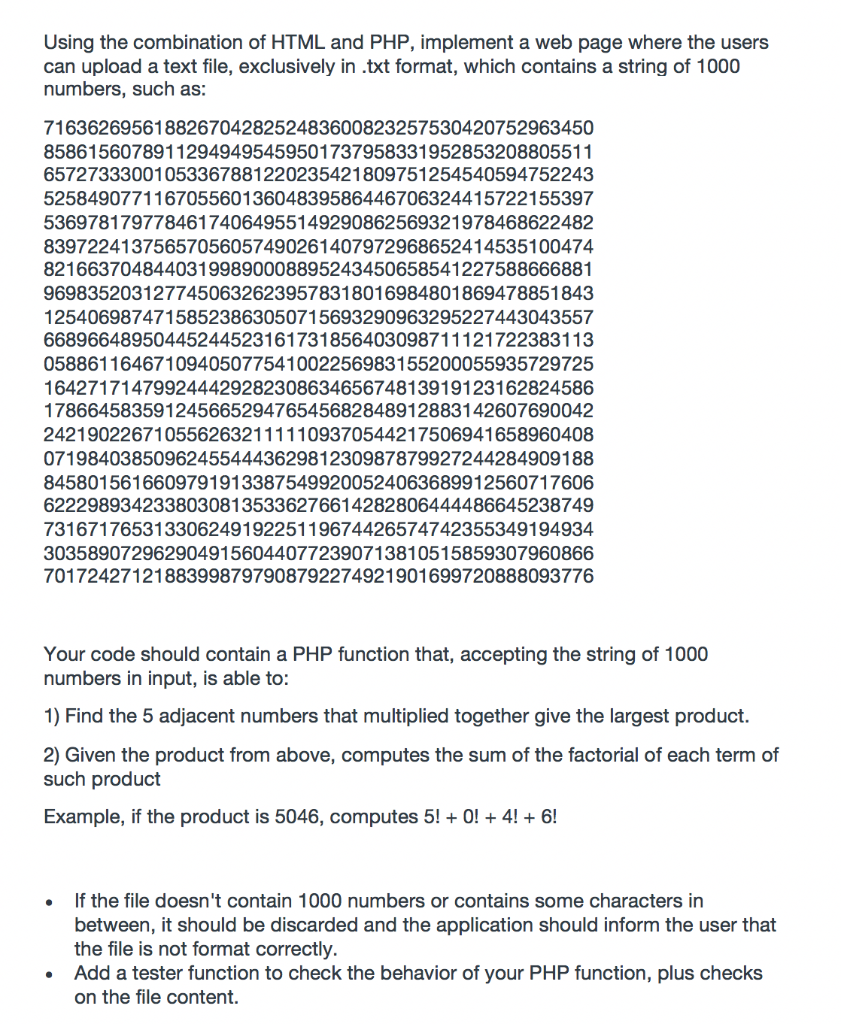  Using the combination of HTML and PHP, implement a web page