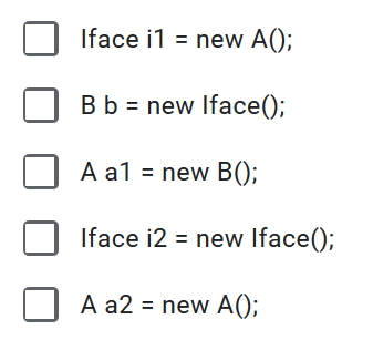declarations below that would NOT cause a compile error: 2. Select all