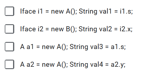 of the declarations below that would NOT cause a compile error: 3.