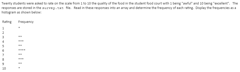  (C++ program) (Make a Survery.txt file with random 20 random number