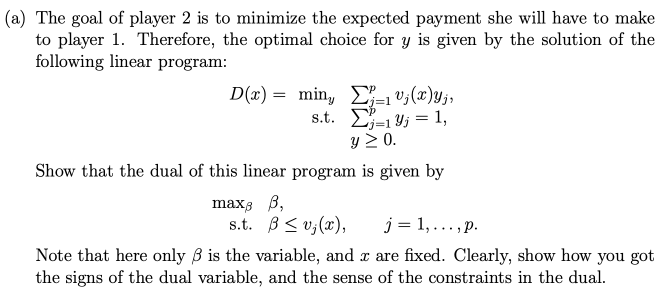 Player 1 has re actions and player 2 has p actions. Suppose