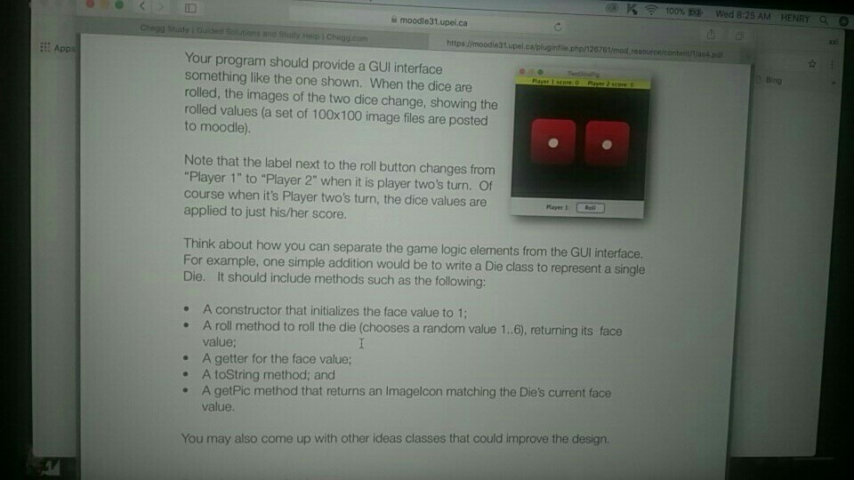 play a simple game called Two-dice Pig". The players take turns rolling