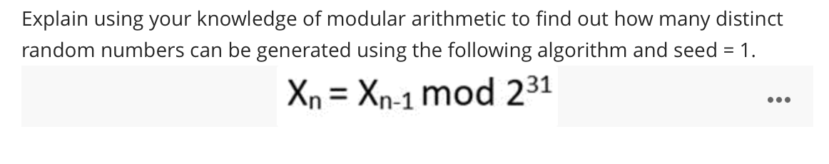 Explain using your knowledge of modular arithmetic to find out how