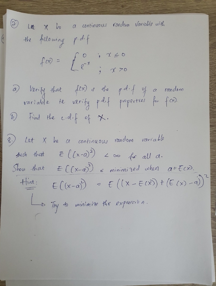 please solve question no 7 on page Let x be a continuous