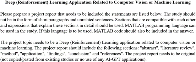  Deep (Reinforcement) Learning Application Related to Computer Vision or Machine Learning