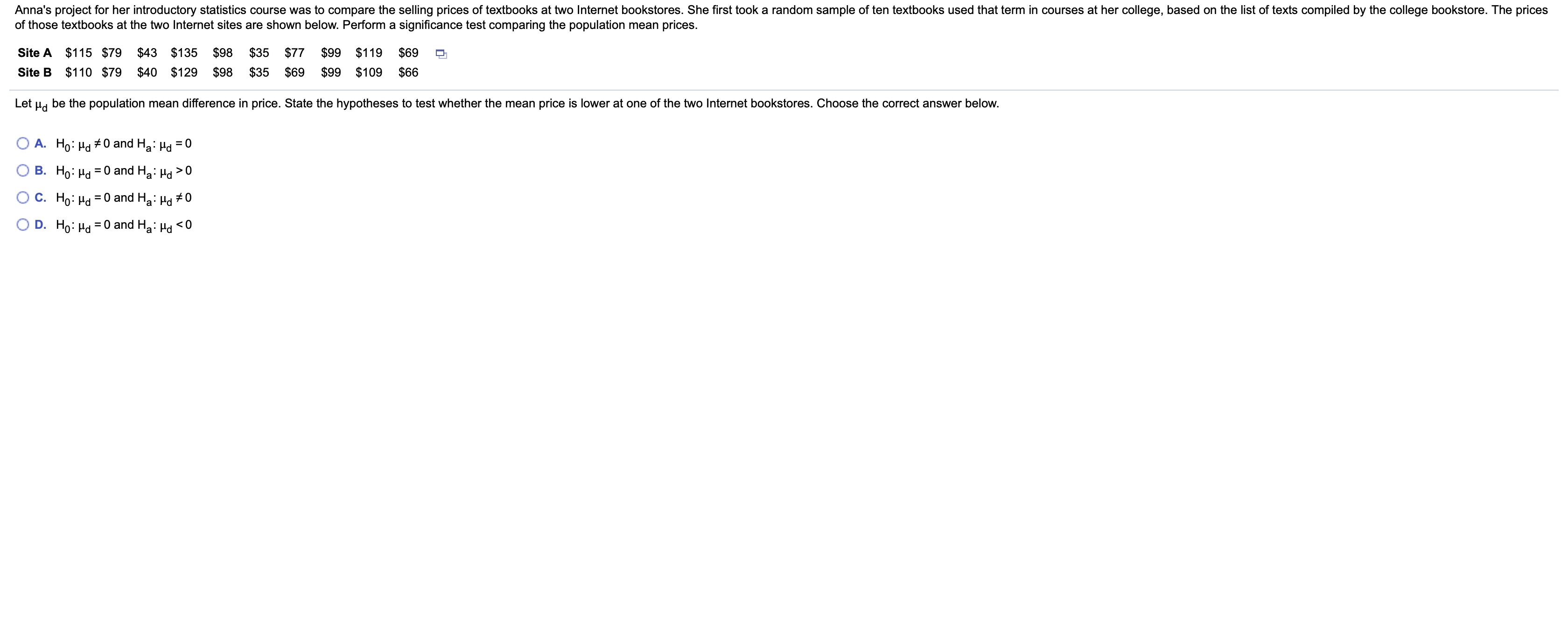 I need help finding the t-stat and the p-value Anna's project for