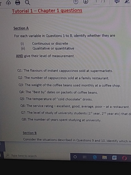 may you pleasw help me here 1 /3 Tutorial 1 - Chapter