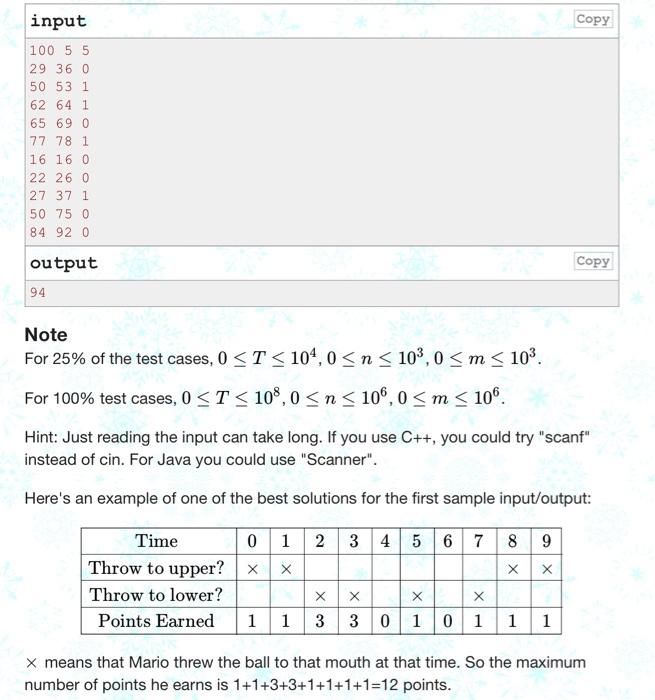 than the largest input number. with correct outputs please. D. Feeding Friendsy