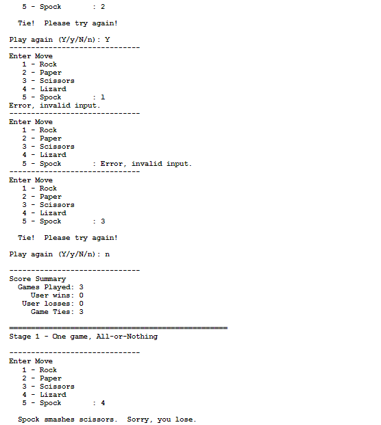 exploit the non-random behavior of an opponent. Spock Scissors A popular extension