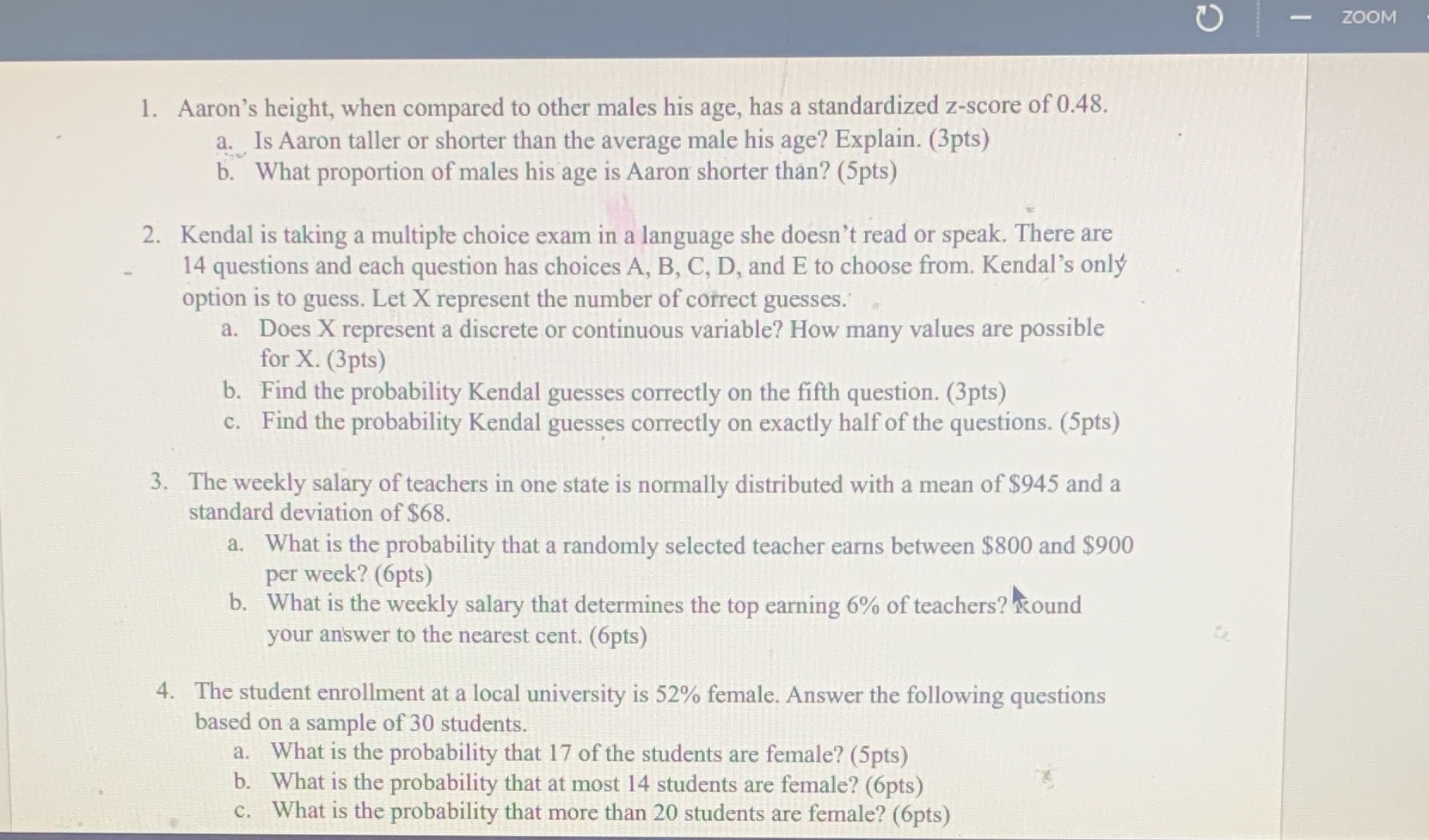  F . l. Aaron's height, when compared to other males his