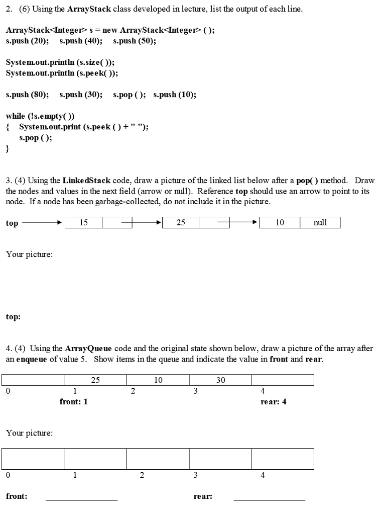  Here is ArrayStack: public class ArrayStack implements Stack { private int