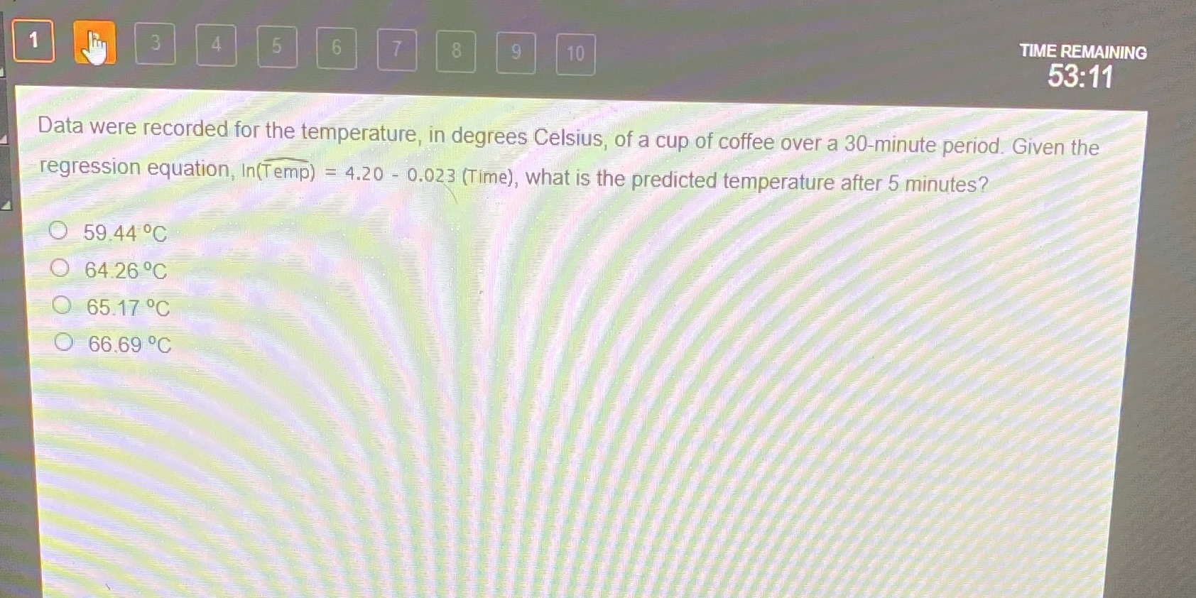 Help Pls 5 6 TIME REMAINING 8 10 53:11 Data were recorded