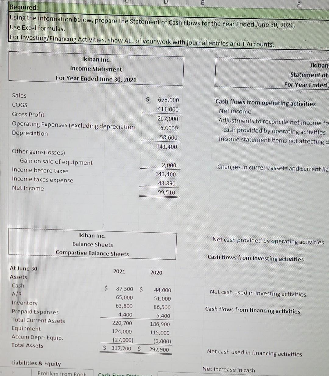 please fillout the following using excel formulas. explain how you got the