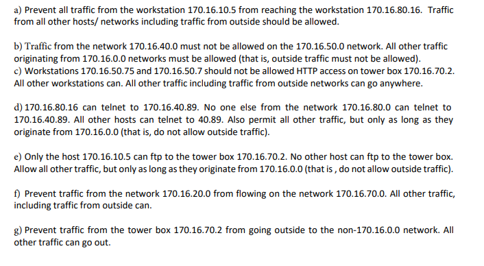 assignment consists of just one exercise on access control lists (ACL). Study