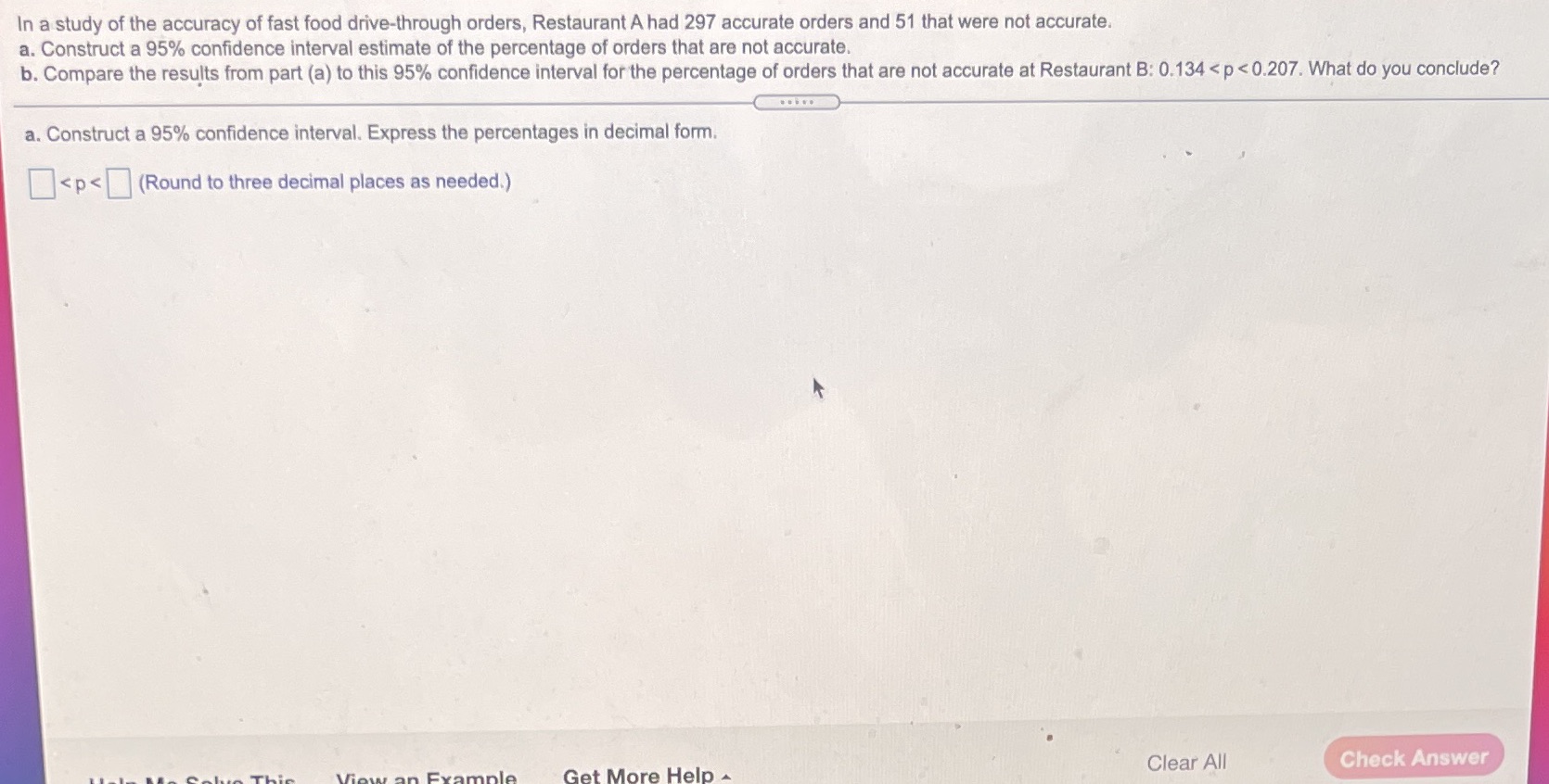 Answer part a & b In a study of the accuracy of