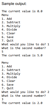 Sixth Assignment Memory Calculator to be able to save all of the
