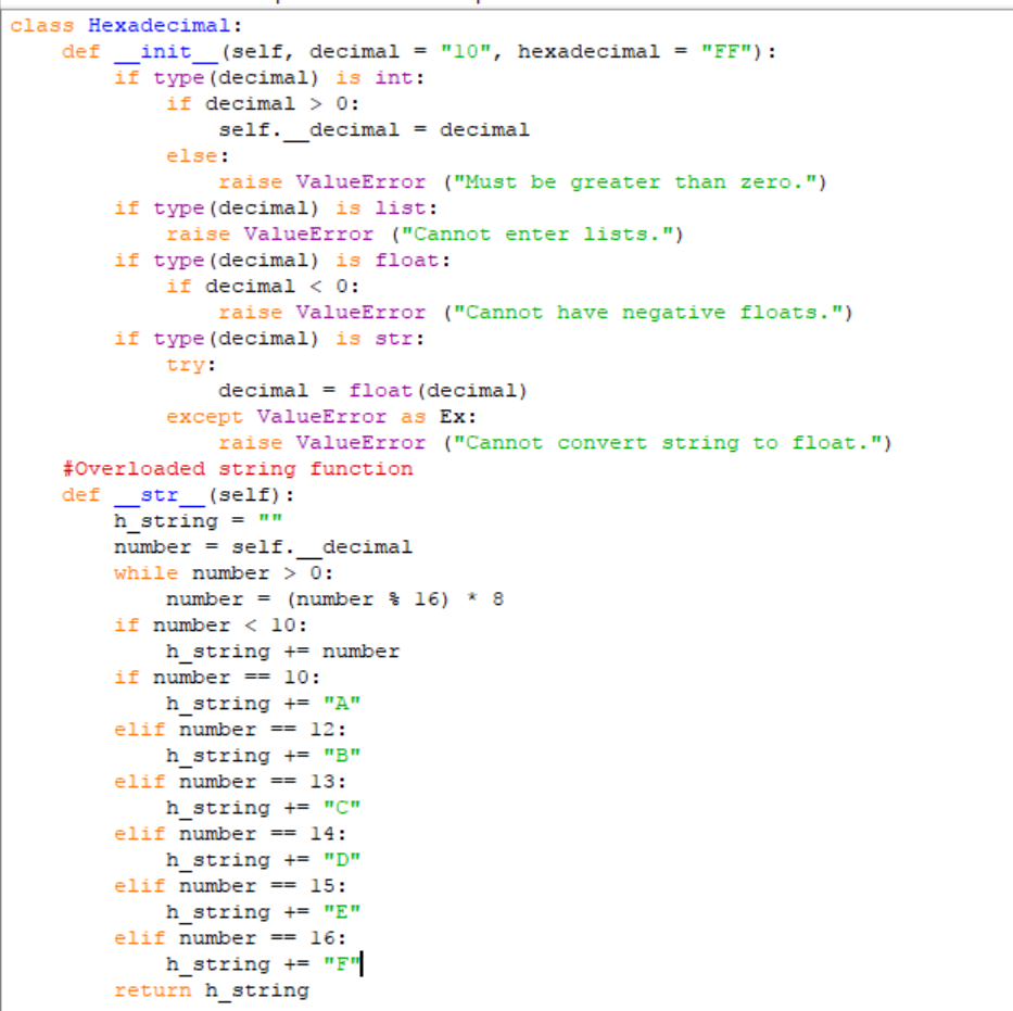  I've been working on a class that will convert hex to
