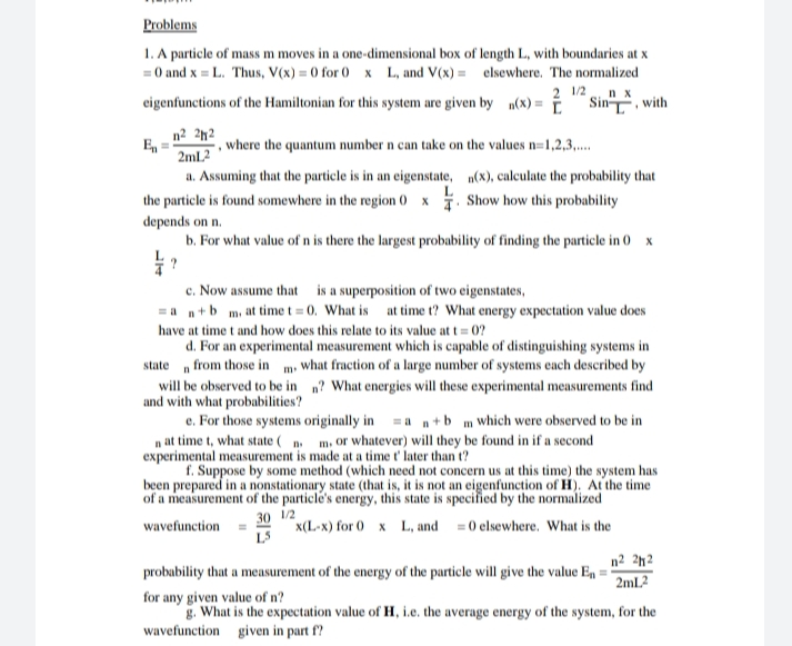 The problems are in the picture below Problems 1. A particle of