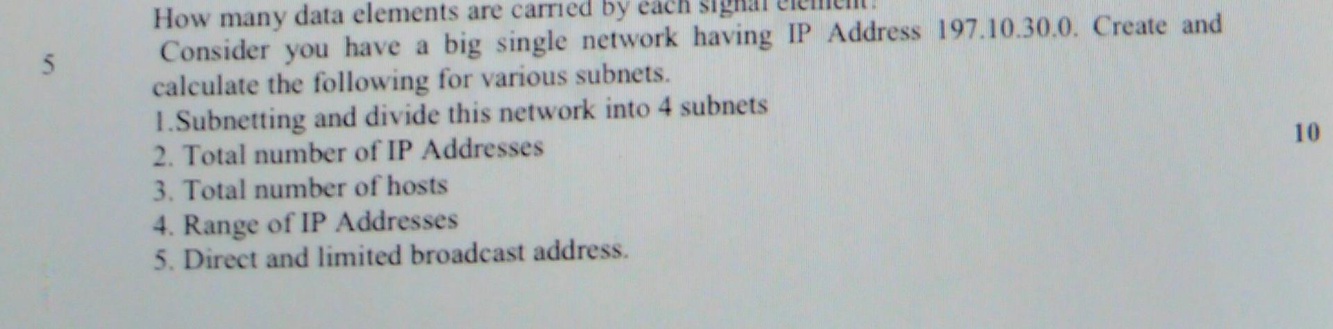 solve it urgent is this How many data elements are carried