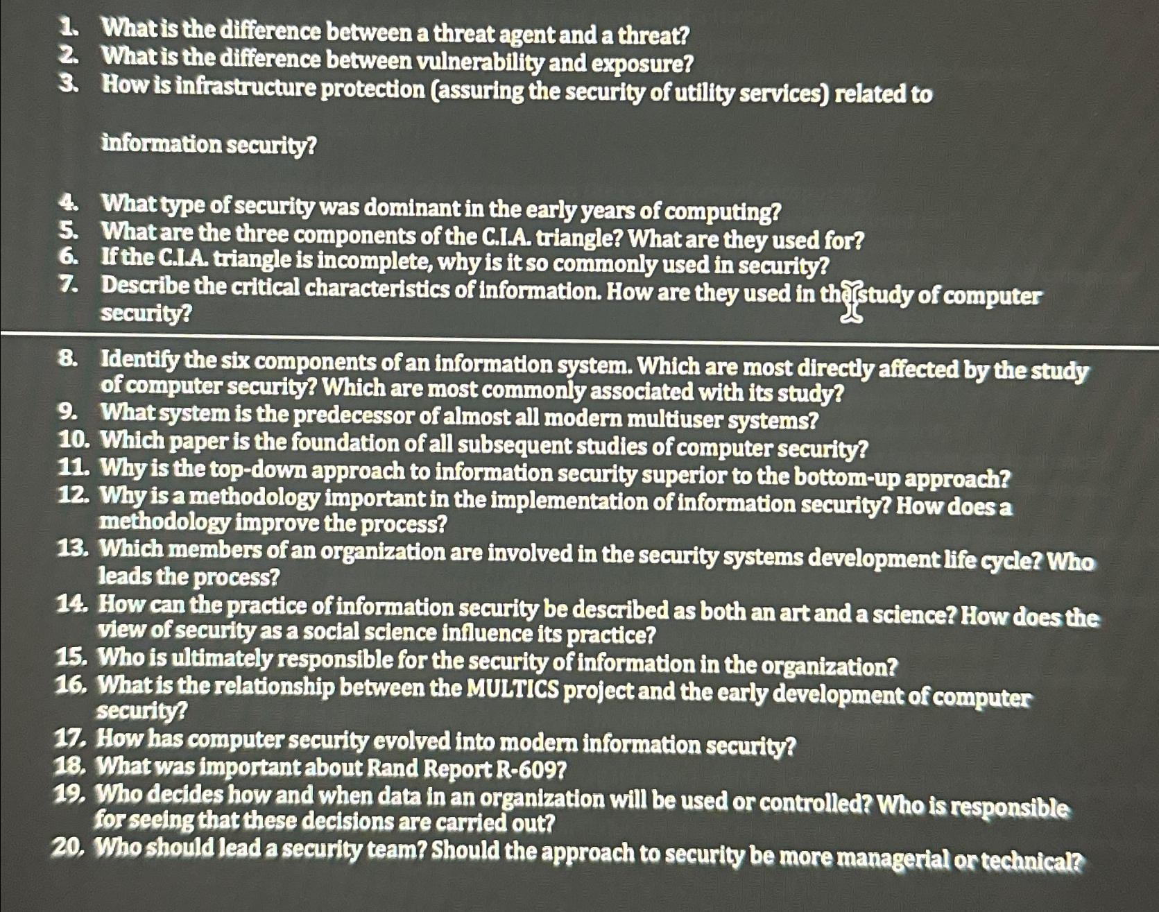  What is the difference between a threat agent and a threat?