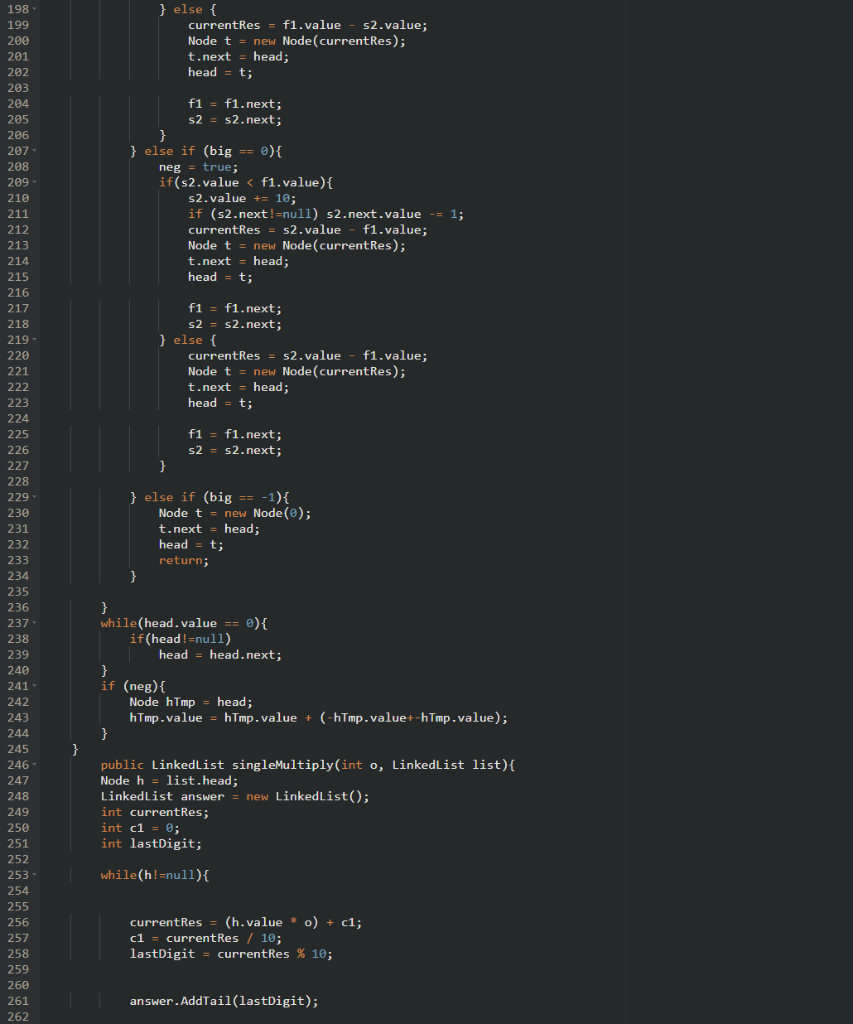 currentRes; int c1 = 0; int lastDigit; while(f1!=null || s2!=null){ if (f1==null){