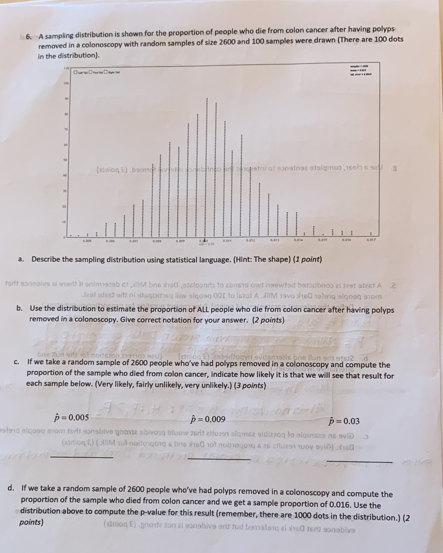 Please answer a b c and d Is 6. A sampling distribution
