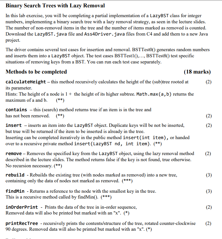  class BSTNode { //public member attributes // direct access for simplicity