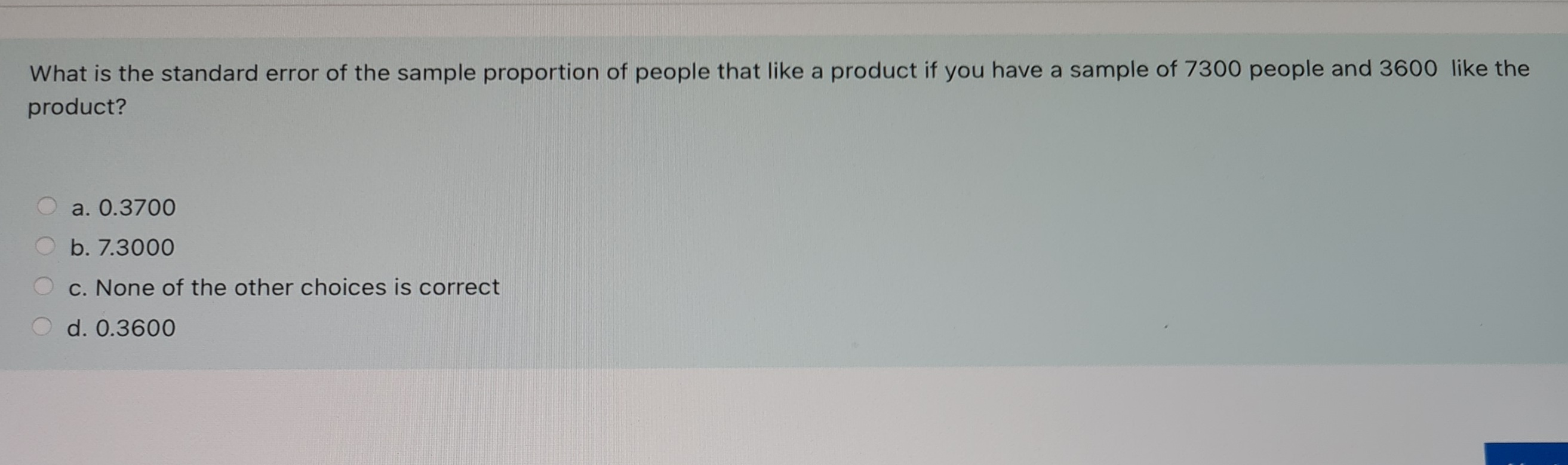 s is 1.1 and the sample size is 100 Answer:Suppose a sample