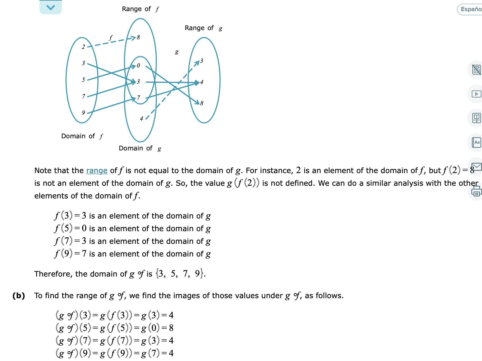below. 2 3 3 5 7 7 7 Domain of f Range