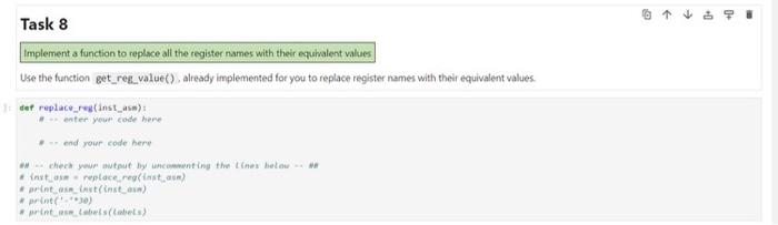 have attached example.asm and Tasks def replace reg( Inst = asm )