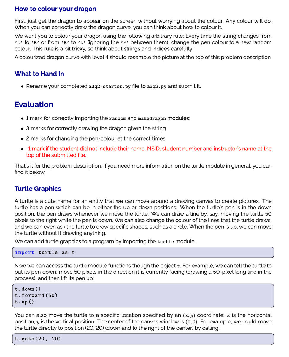 and using module functions. Degree of Difficulty: Moderate A dragon curve is