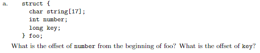 Help in C language Answer the questions about the declaration in each